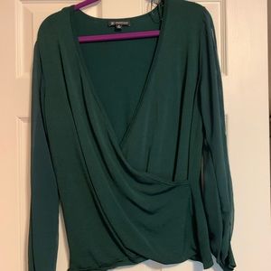INC WOMENS CONCEPTS DARK GREEN TOP